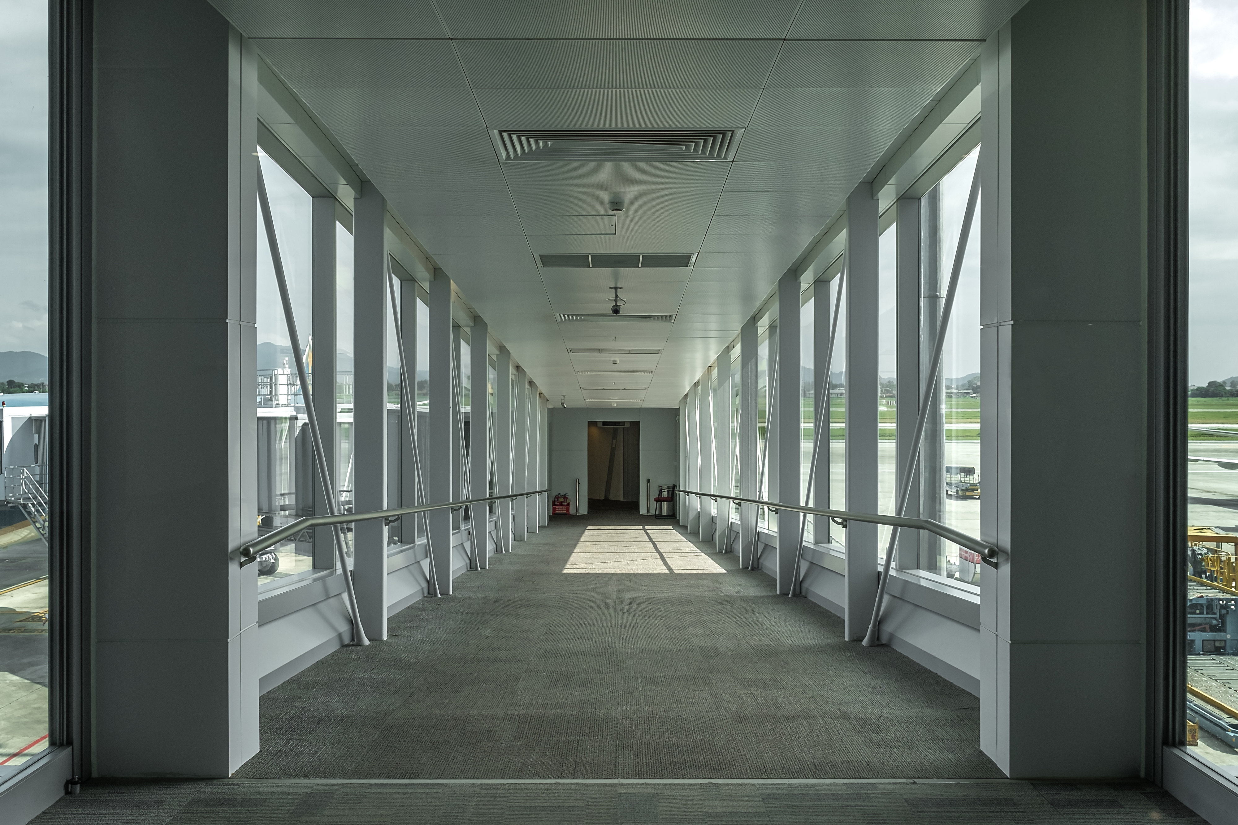 View of an aerobridge from the inside