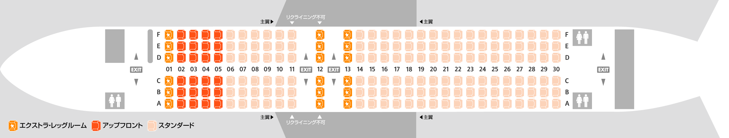 Airbus A320型機 座席表